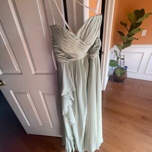 Azazie sage bridesmaid dress